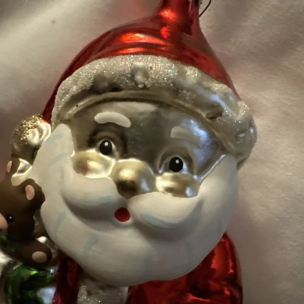 Kurt Adler Mercury Hand Blown Hand Painted Glass Santa Claus Christmas Ornament